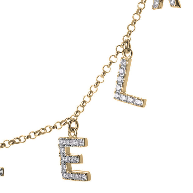 Collana Oro 18kt Nome Personalizzato con Lettere Zirconate