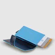 Porta carte di credito in metallo BLU