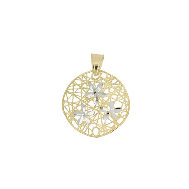 Pendente "CERCHIO CON FIORI" Gold&Silver