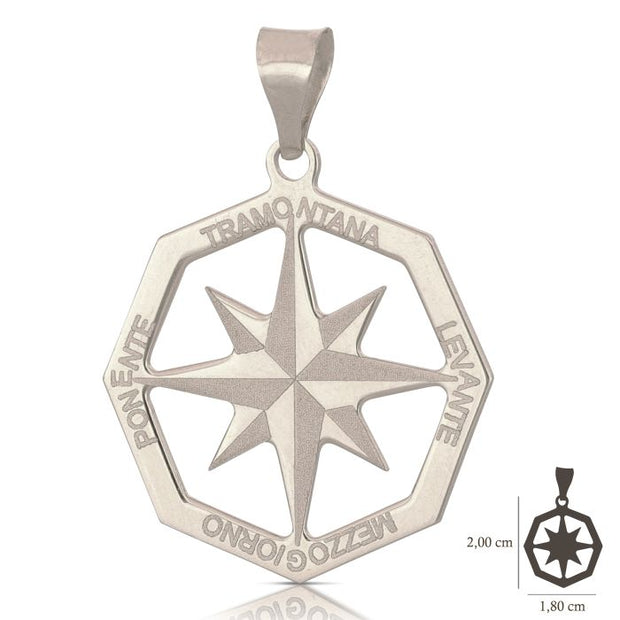 Pendente "ROSA DEI VENTI" Silver