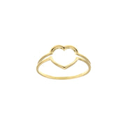 Anello cuore doppia fascia in oro 18 kt