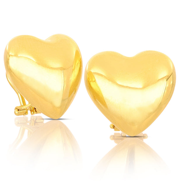 Orecchini Donna in Oro Giallo cuore elettroformato