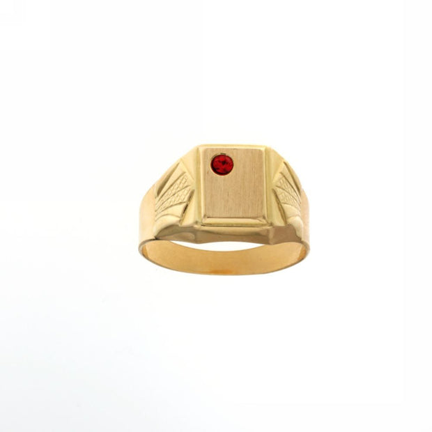 Anello in oro 18kt  con zircone rosso