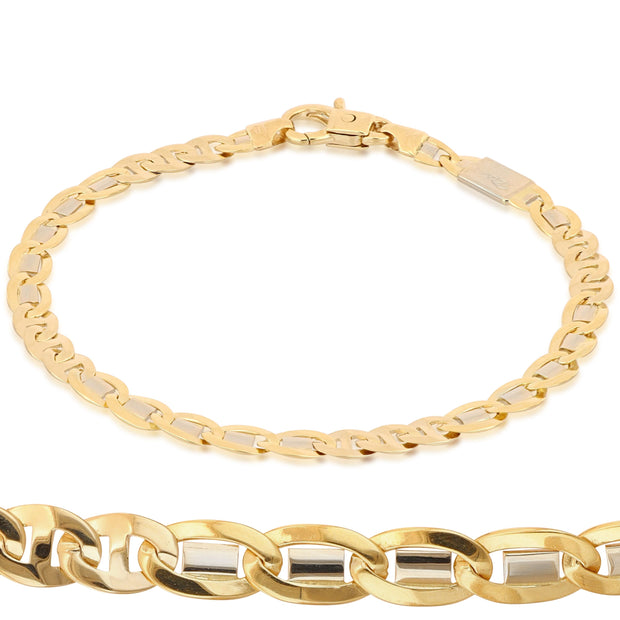 Bracciale oro piena traversino alternato