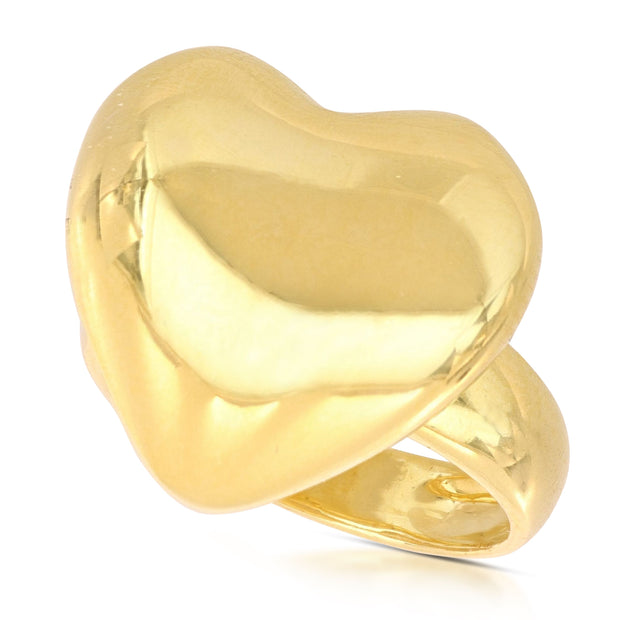 Anello in oro 18kt cuore elettroformato