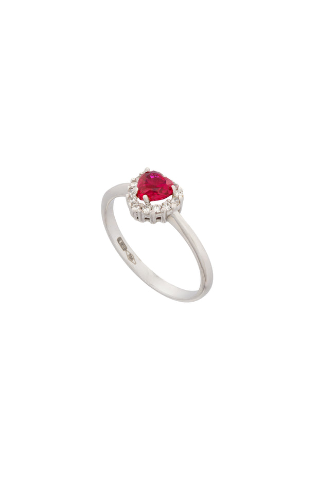 ANELLO CUORE IN ORO BIANCO