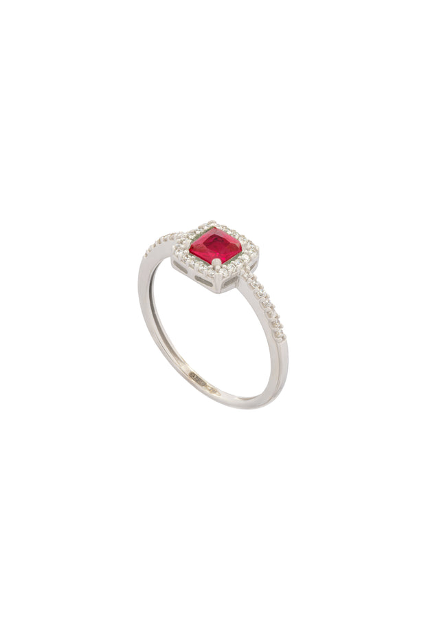 ANELLO QUADRATO IN ORO BIANCO