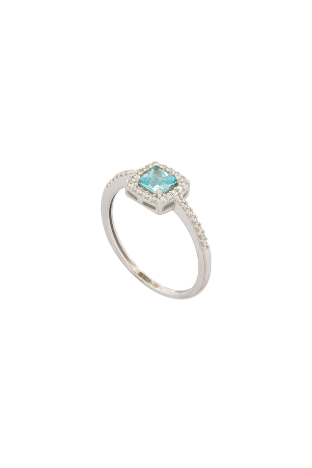ANELLO QUADRATO IN ORO BIANCO