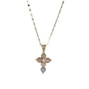 Collana specchiata con croce milleluci in oro18kt