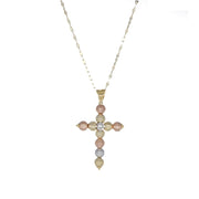 Collana specchiata con croce milleluci in oro18kt