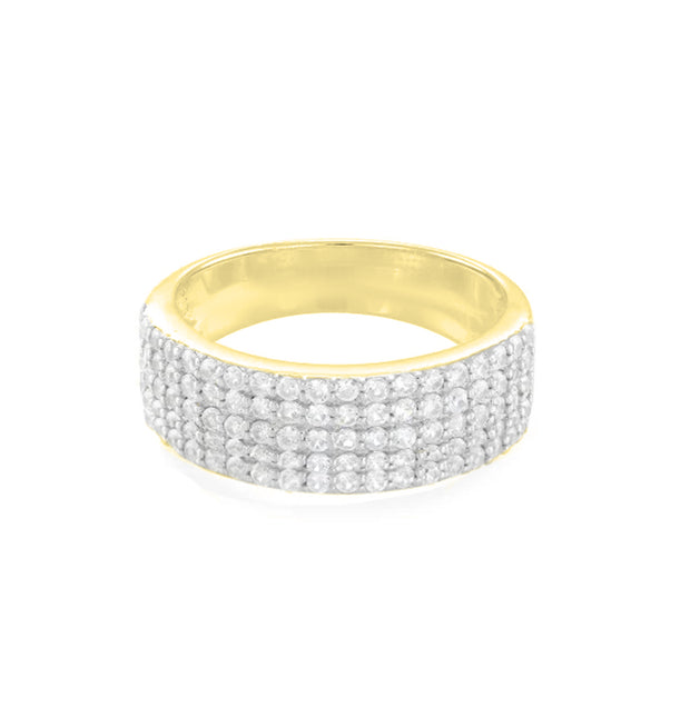 Anello "FASCIONE FULL PAVE' BIG" Gold