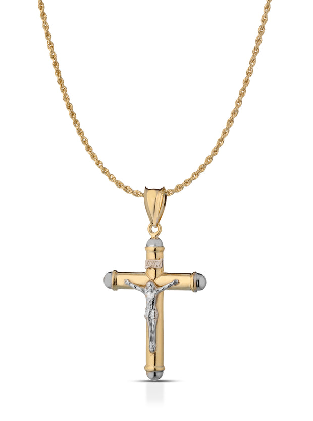 Collana croce in oro giallo