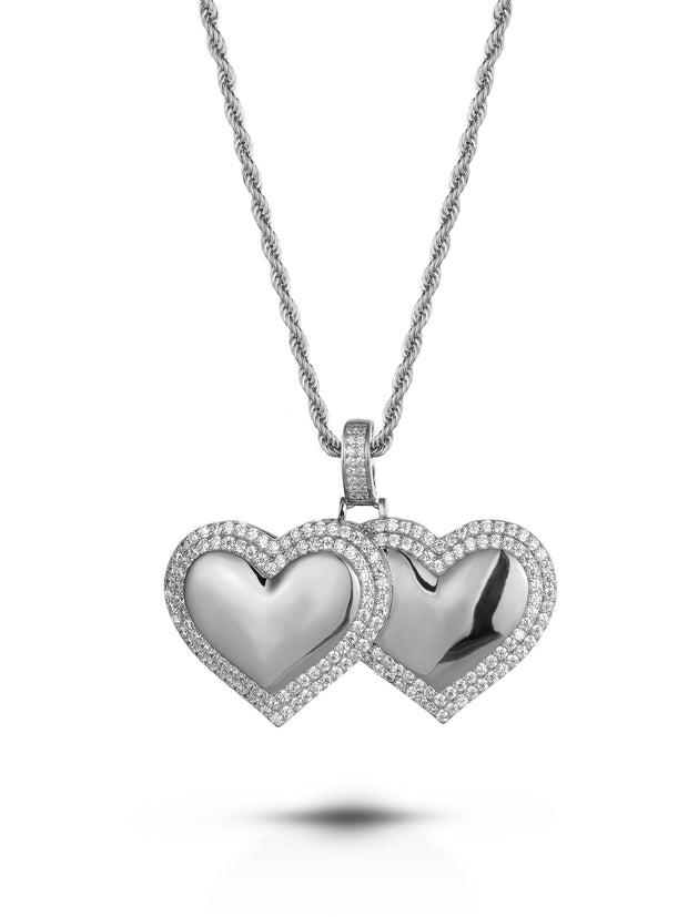 Collana "DOUBLE HEART" Silver