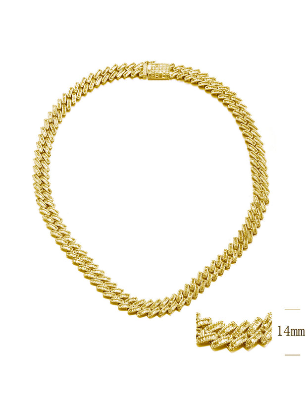 Collana "CUBAN LINK CHAIN MIX BAGUETTE" Gold