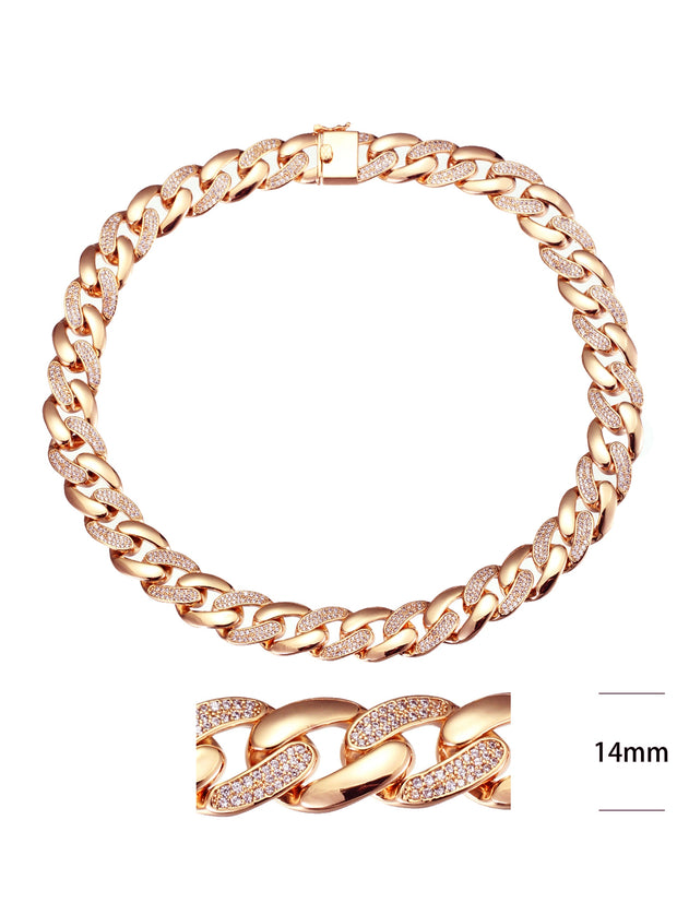 Collana "CUBAN LINK WITH STONES" Rose
