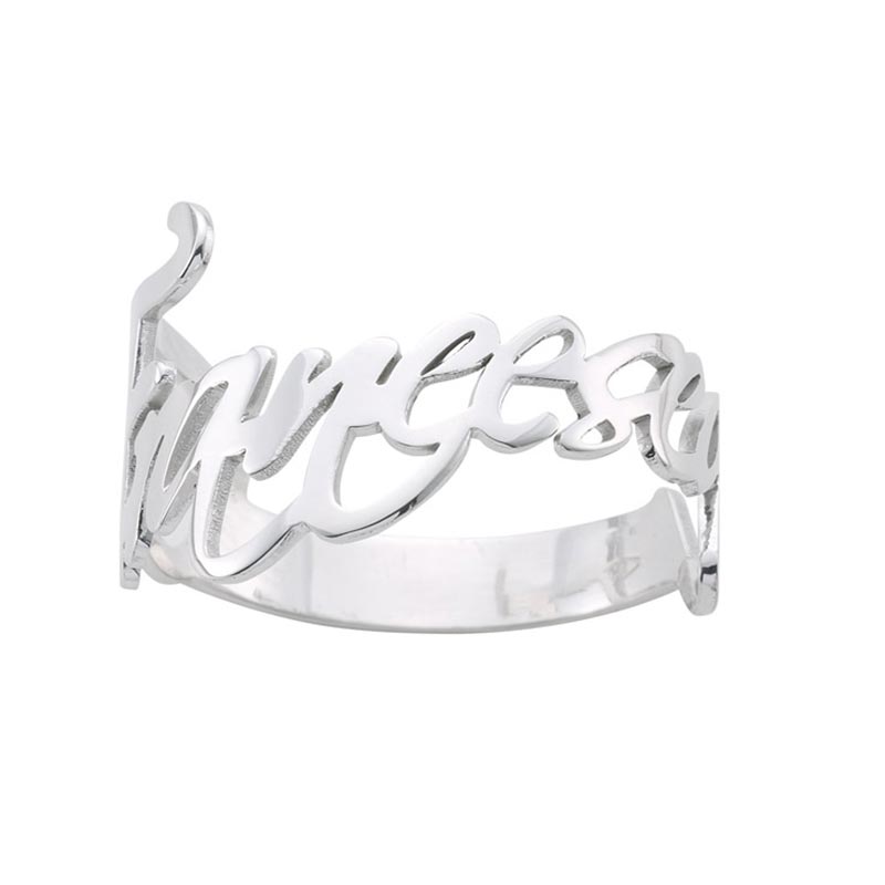 Anello Con Nome In Acciaio Regolabile - Design Elegante, Disponibile In Argento E Oro