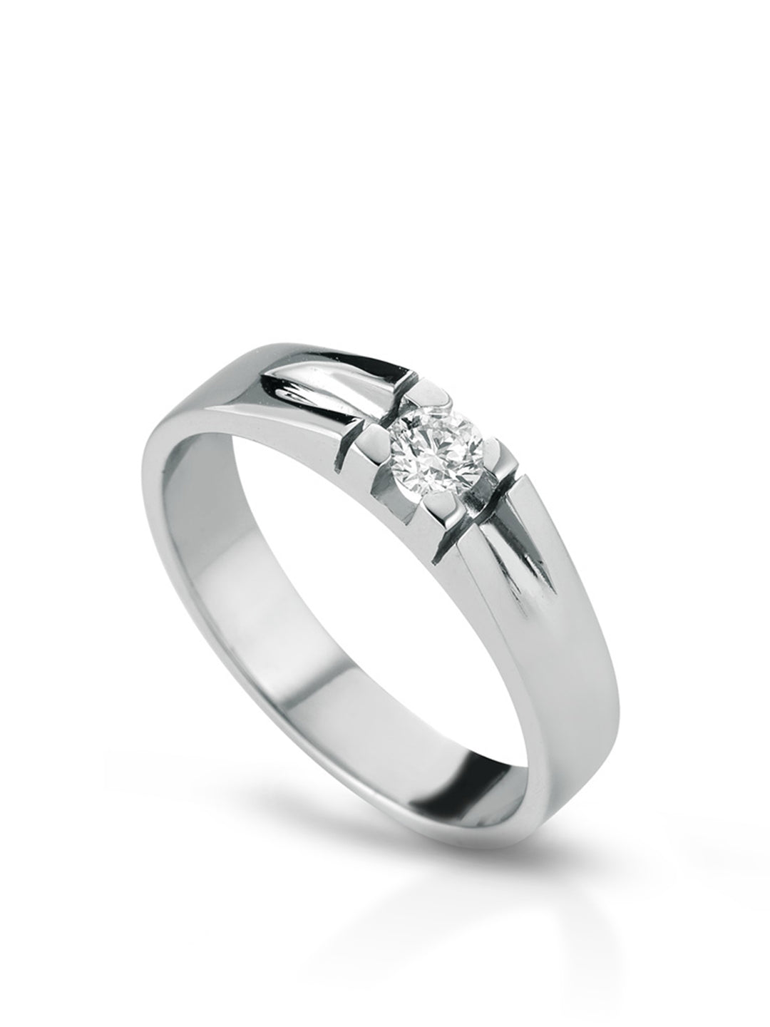 Anello Fidanzamento Solitario Anello Uomo Diamante Oro Bianco