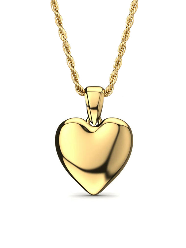 Collana in oro giallo cuore 3D